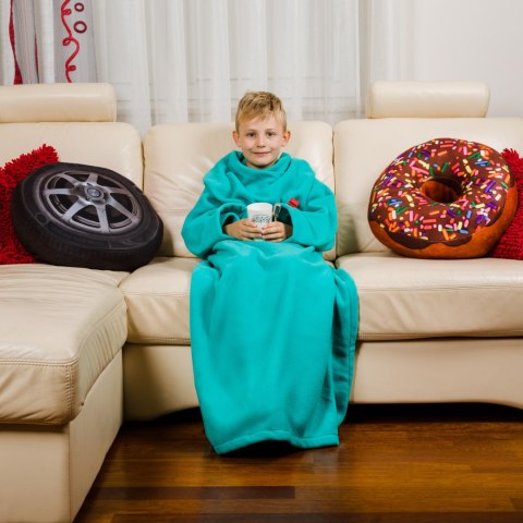 Kocyk Szlafrok Junior – Miętowy dla Dziecka – Koc z Rękawami Polarowy Kocyk Szlafrok Junior – Miętowy dla Dziecka – Koc z Rękawami Polarowy