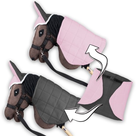Dwustronna derka i nauszniki Skippi dla Hobby Horse – różowa & szara Dwustronna derka i nauszniki Skippi dla Hobby Horse – różowa & szara
