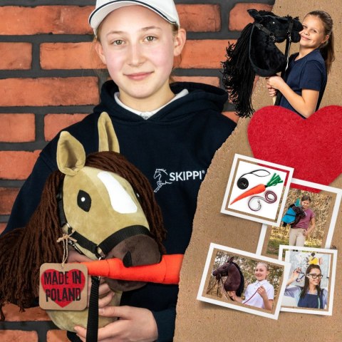 Konik na kiju z kantarem - Hobby Horse Skippi - Karmel - A3 - prezent Konik na kiju z kantarem - Hobby Horse Skippi - Karmel - A3 - prezent