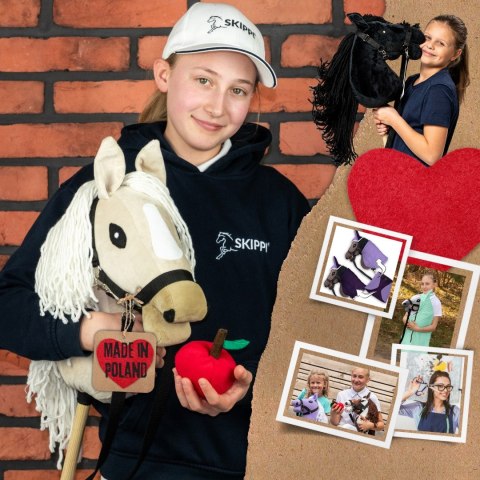 Konik na kiju z kantarem - Hobby Horse Skippi - Almond - A3 - prezent Konik na kiju z kantarem - Hobby Horse Skippi - Almond - A3 - prezent