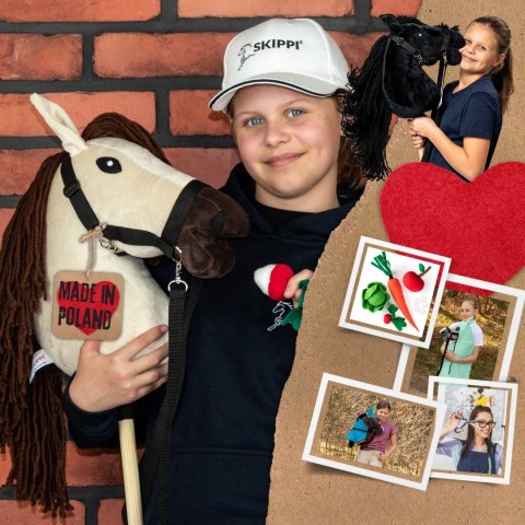 Konik na kiju z kantarem - Hobby Horse Skippi - Biszkopt - A3 - prezent Konik na kiju z kantarem - Hobby Horse Skippi - Biszkopt - A3 - prezent