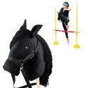 Zestaw Skippi - Hobby Horse Czarny i przeszkoda do skakania 135 cm
