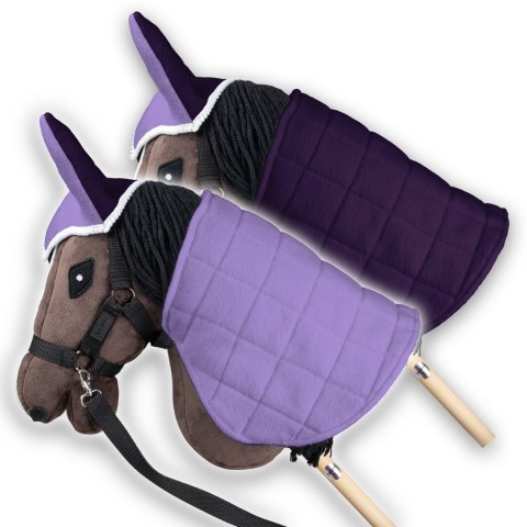 Zestaw Skippi - Hobby Horse Gniady - Derka i nauszniki - wrzos i śliwka Zestaw Skippi - Hobby Horse Gniady - Derka i nauszniki - wrzos i śliwka