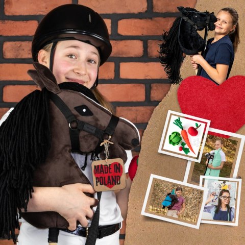 Zestaw Skippi - Hobby Horse Gniady - Derka szary i brąz - Kantar j-zielony Zestaw Skippi - Hobby Horse Gniady - Derka szary i brąz - Kantar j-zielony