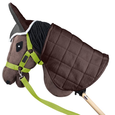 Zestaw Skippi - Hobby Horse Gniady - Derka szary i brąz - Kantar j-zielony Zestaw Skippi - Hobby Horse Gniady - Derka szary i brąz - Kantar j-zielony