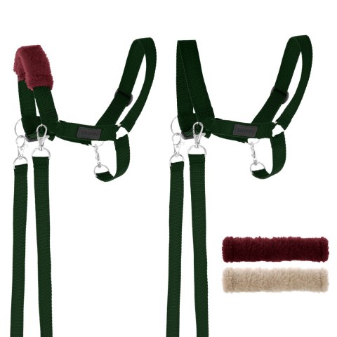 Zestaw Skippi - Hobby Horse szary i dodatkowy kantar - ciemny zielony Zestaw Skippi - Hobby Horse szary i dodatkowy kantar - ciemny zielony