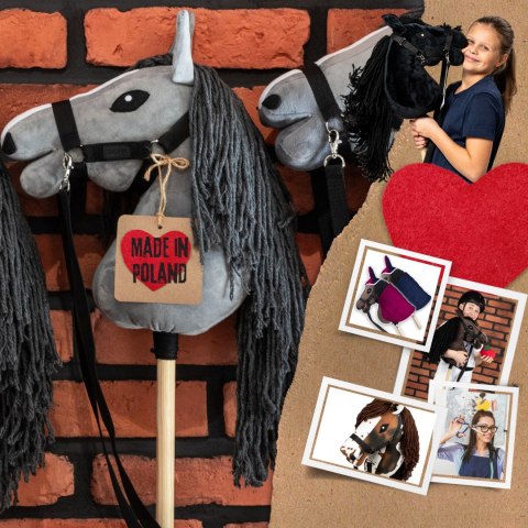 Zestaw Skippi - Hobby Horse szary i dodatkowy kantar - ciemny zielony Zestaw Skippi - Hobby Horse szary i dodatkowy kantar - ciemny zielony
